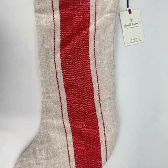 Hearth & Hand w/ Magnolia Linen Stocking Bold Center Stripe Red/Cream Christmas - Picture 3 of 4